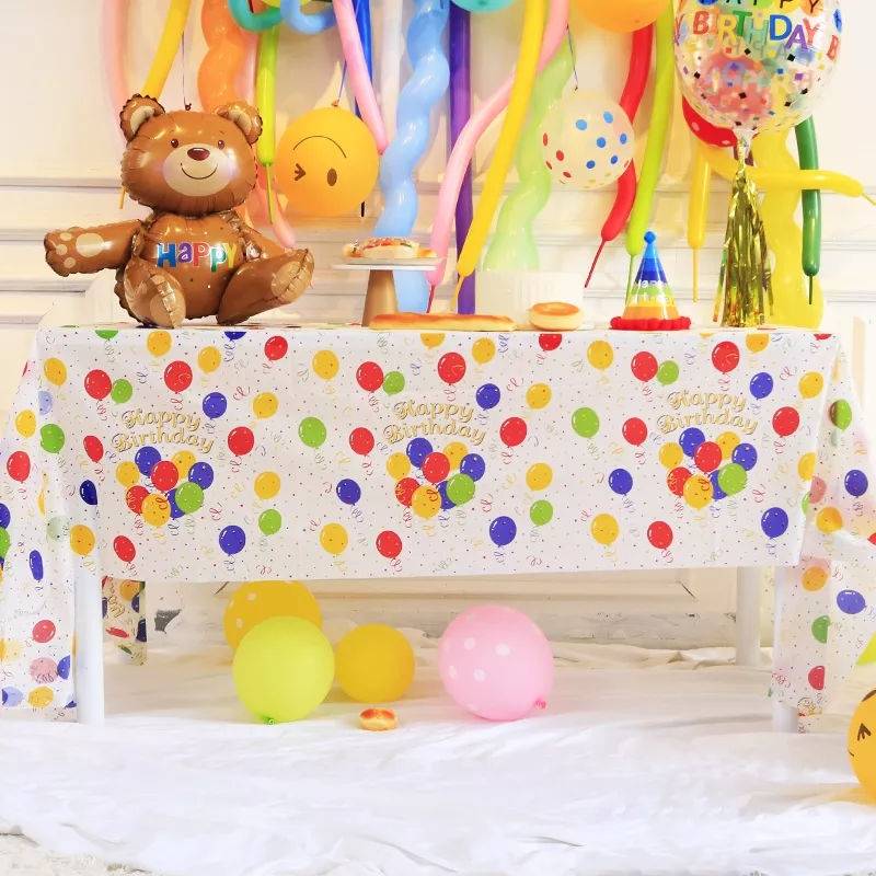 Colorful Balloon Plastic Tablecloths