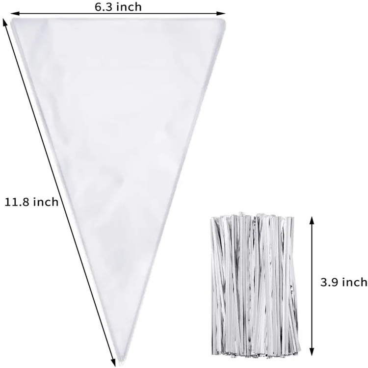 Transparent Food Grade Triangle Cone Bags