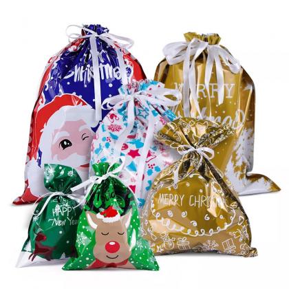 Christmas Decoration Drawstring Gift Bags