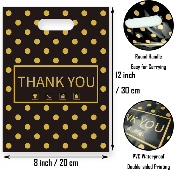 Plastic Poly Thank You Bags for Small Business