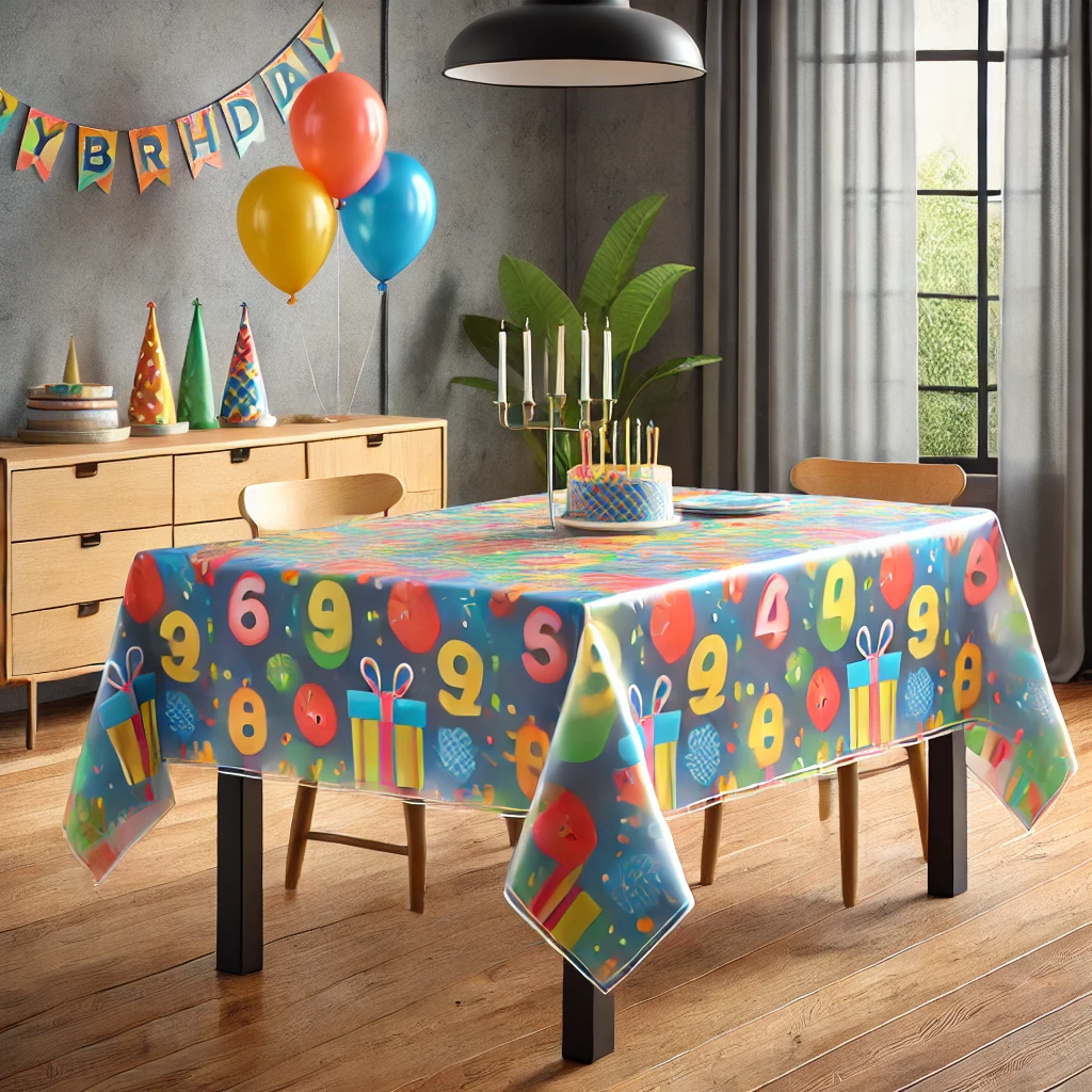 Durable and stylish plastic tablecloth for children's parties